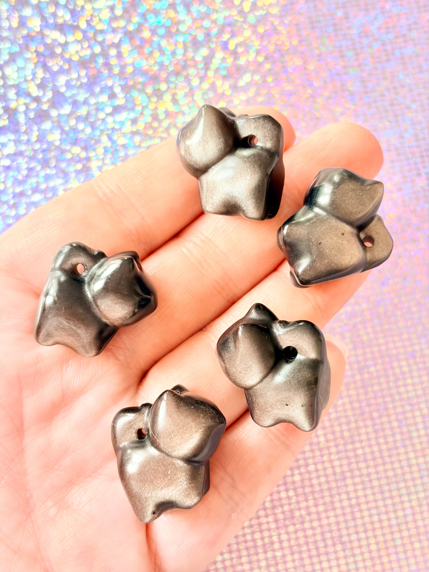 Sheen obsidian cats - mini