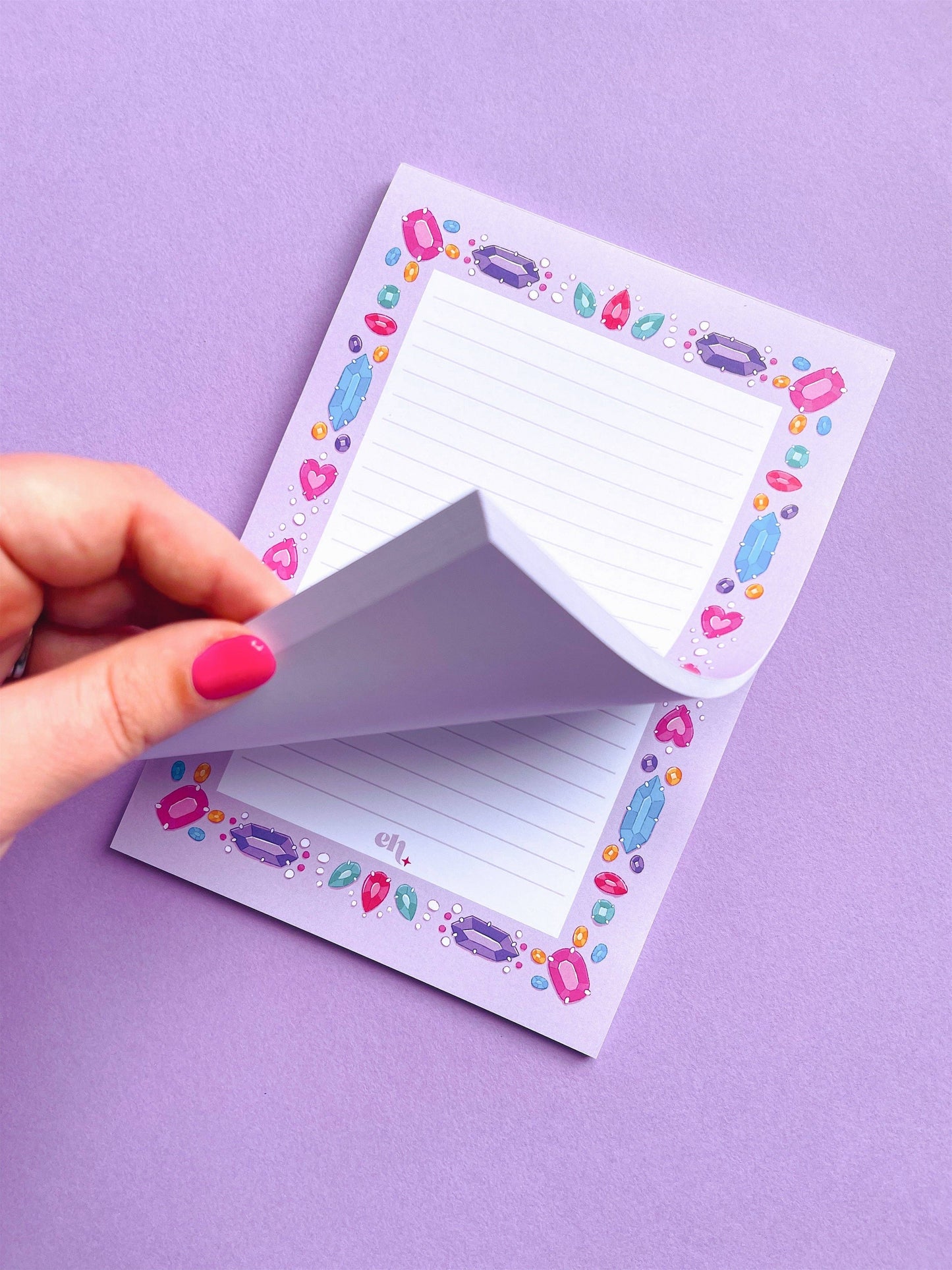 Magical Gems A5 Lined Notepad | Emily Harvey