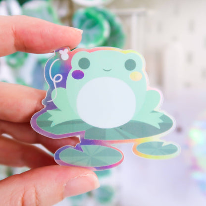 Cute Frog Holographic Sticker