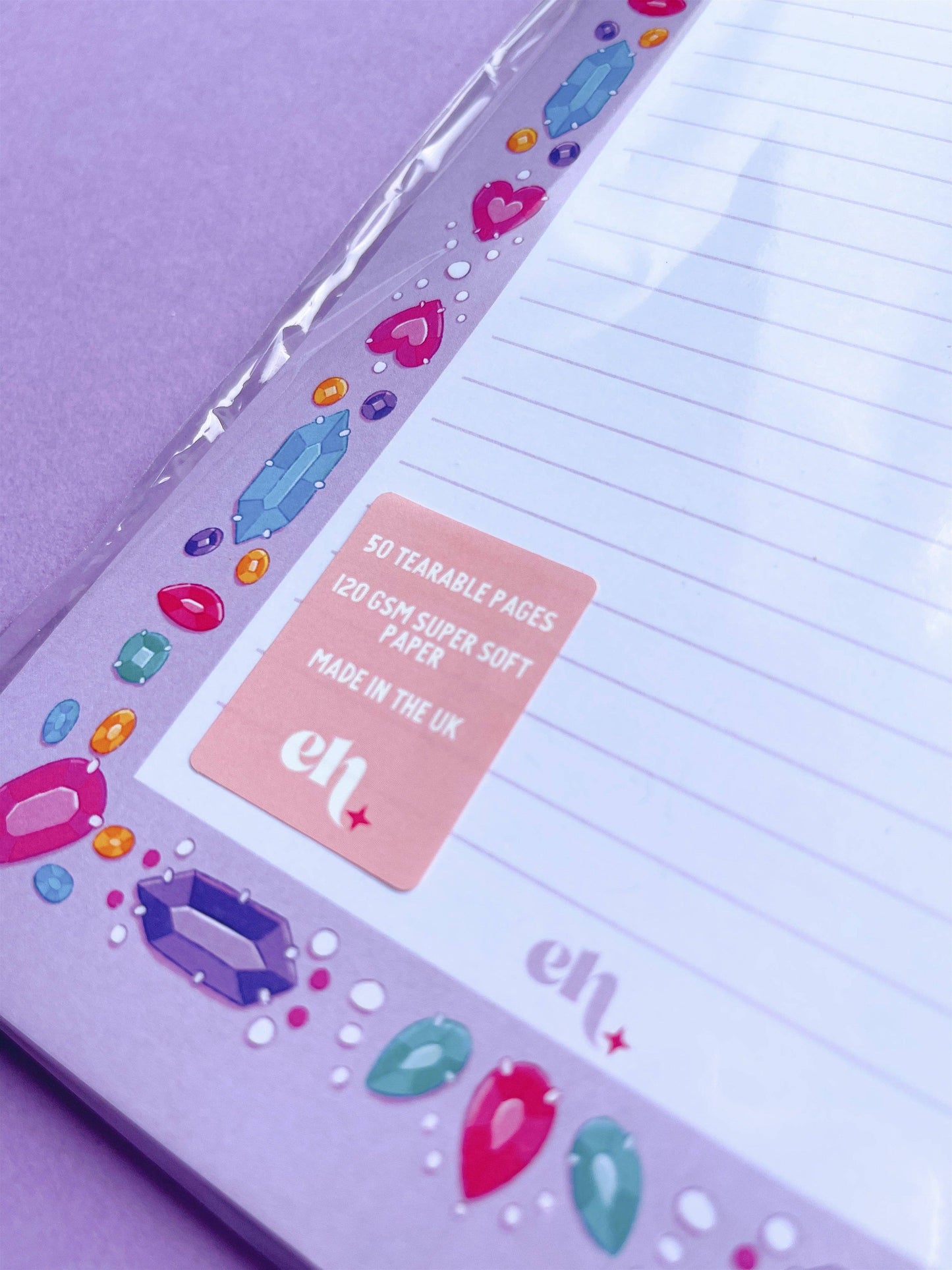 Magical Gems A5 Lined Notepad | Emily Harvey