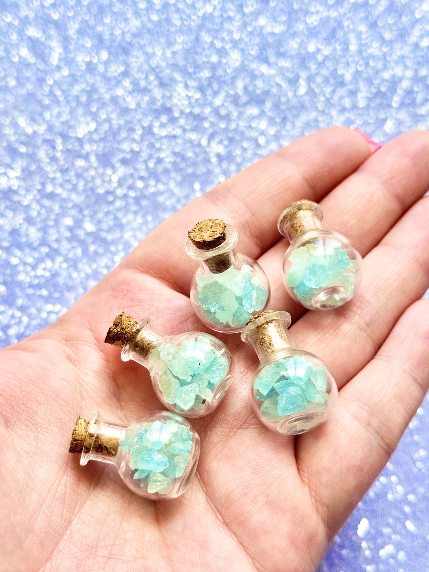 Aqua Marine Mini Fairy Wish bottles