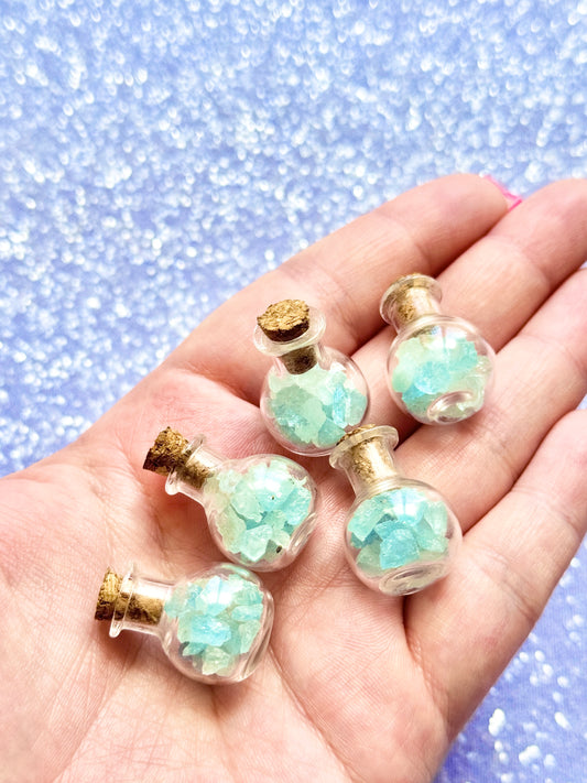 Aqua Marine Mini Fairy Wish bottles