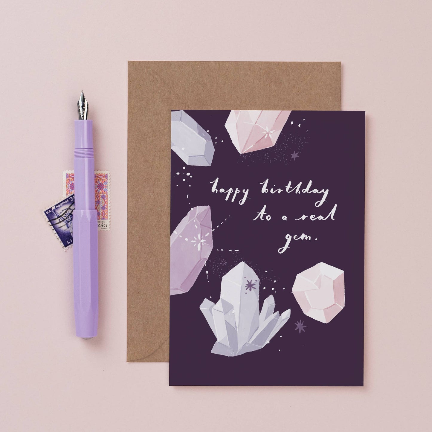 Real Gem Birthday Card | Crystal Birthday Card | Crystals