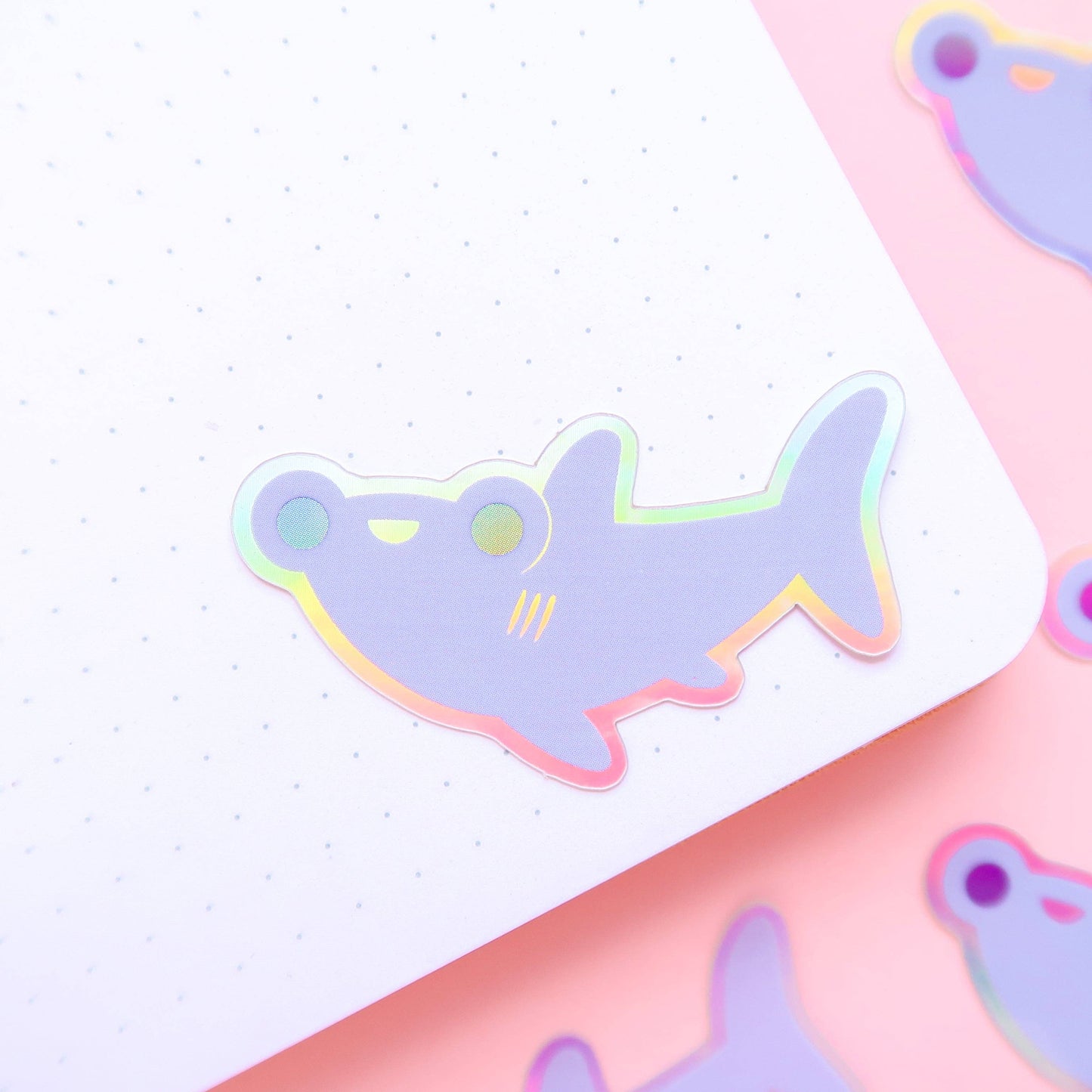 Purple Hammerhead Shark Holographic Sticker