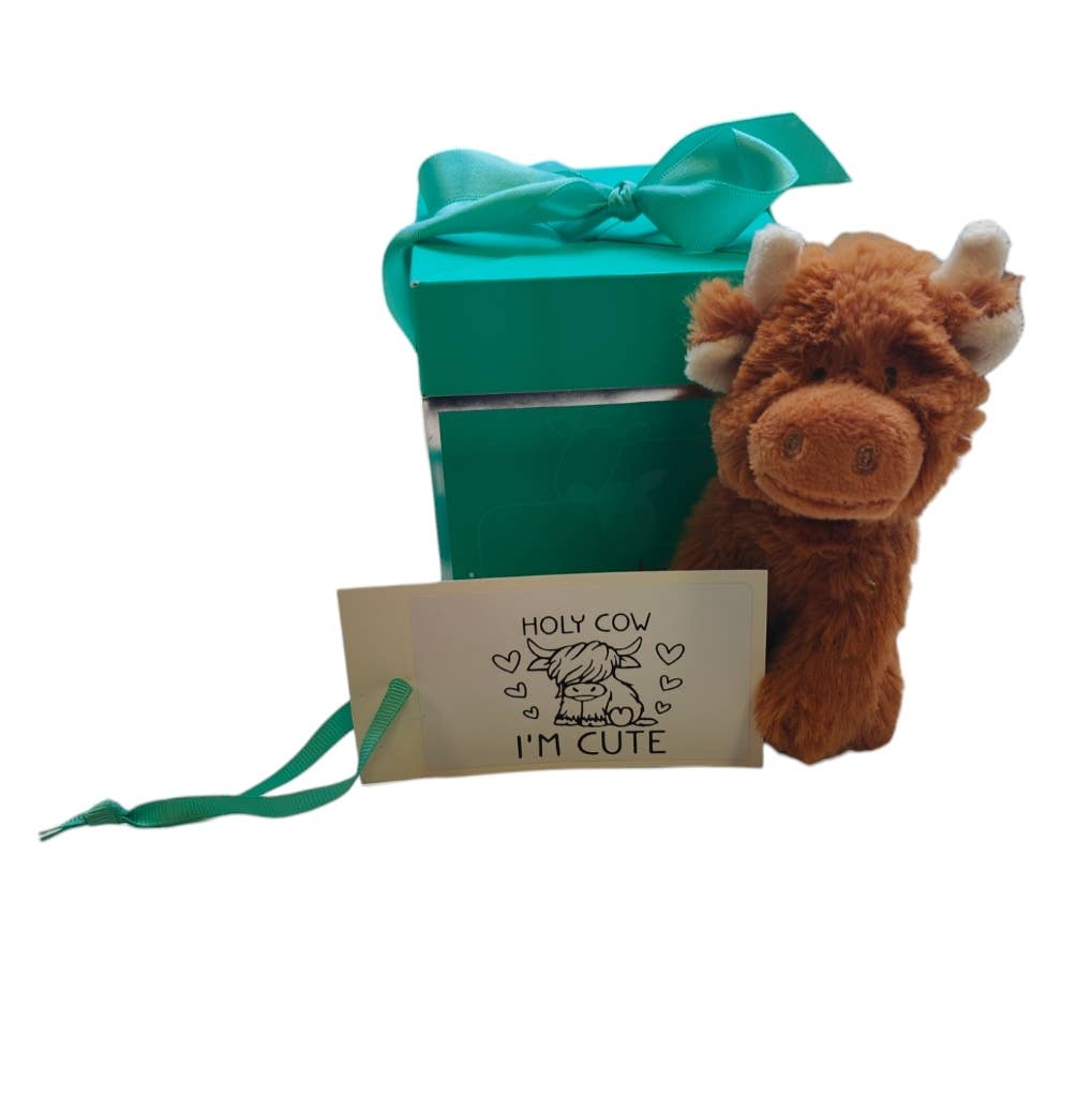 Holy Cow I'm Cute Highland Cow Baby Soft Mini Toy & Box