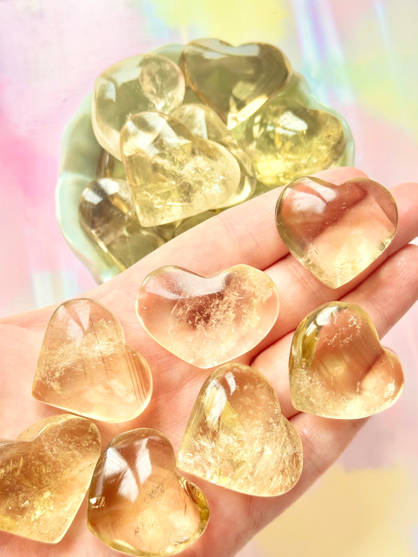 Natural Citrine Hearts