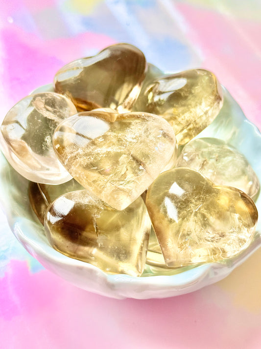 Natural Citrine Hearts