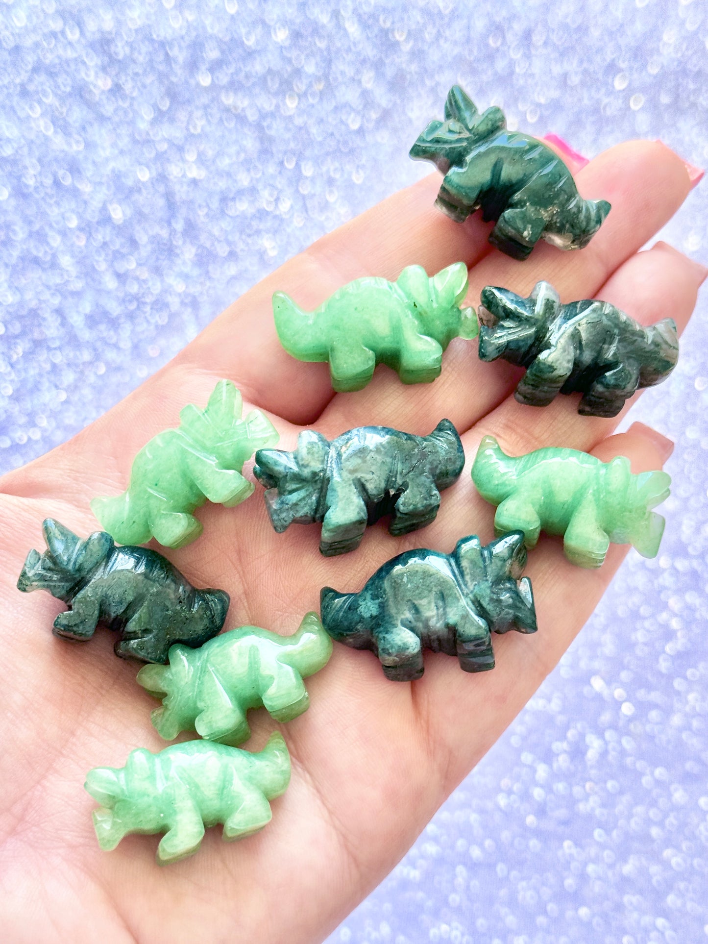 Green Aventurine / Ocean Jasper Triceratops Dinosaur