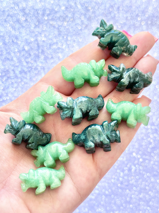 Green Aventurine / Ocean Jasper Triceratops Dinosaur