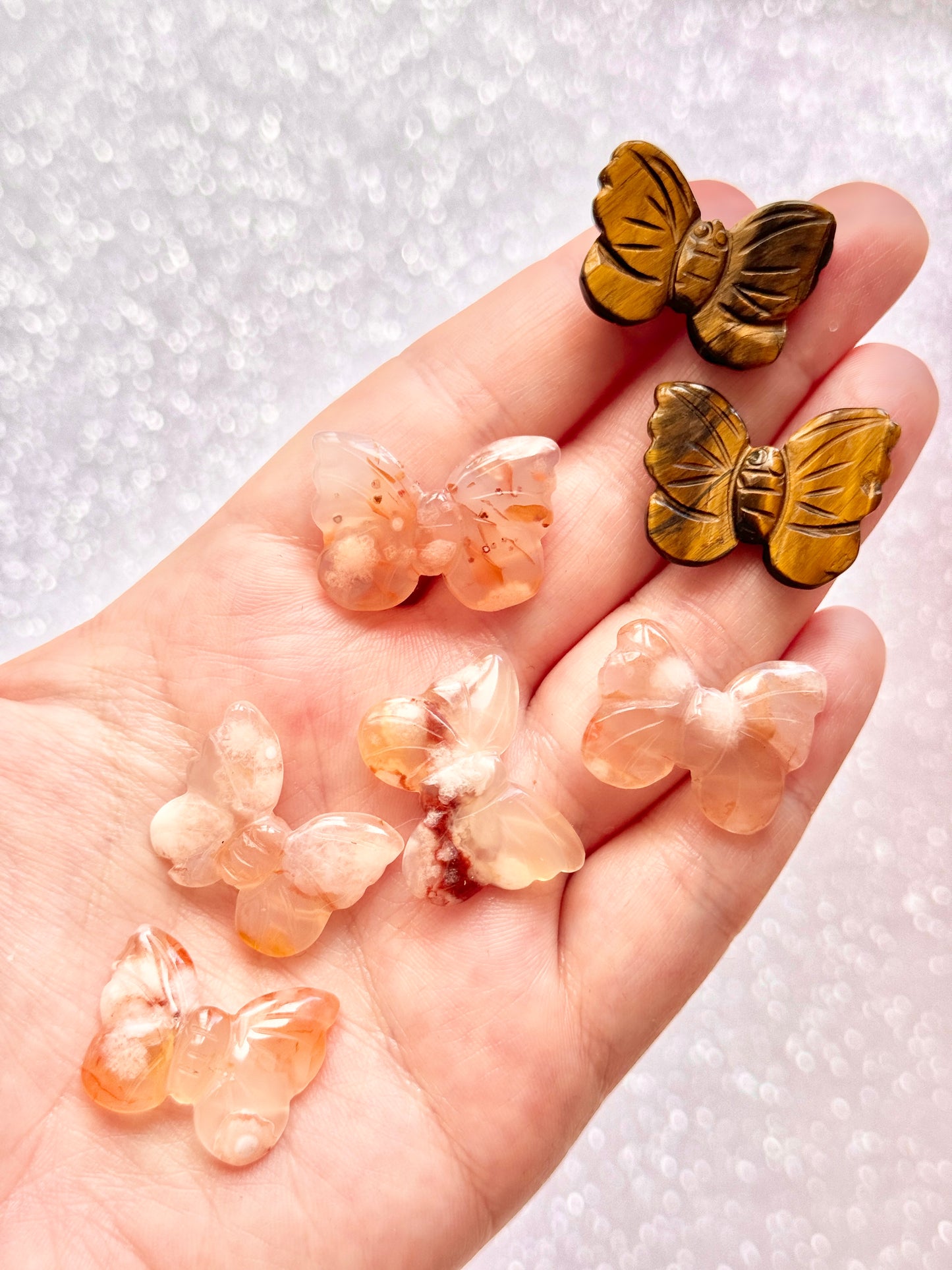 Flower Agate / Tiger Eye Butterfly