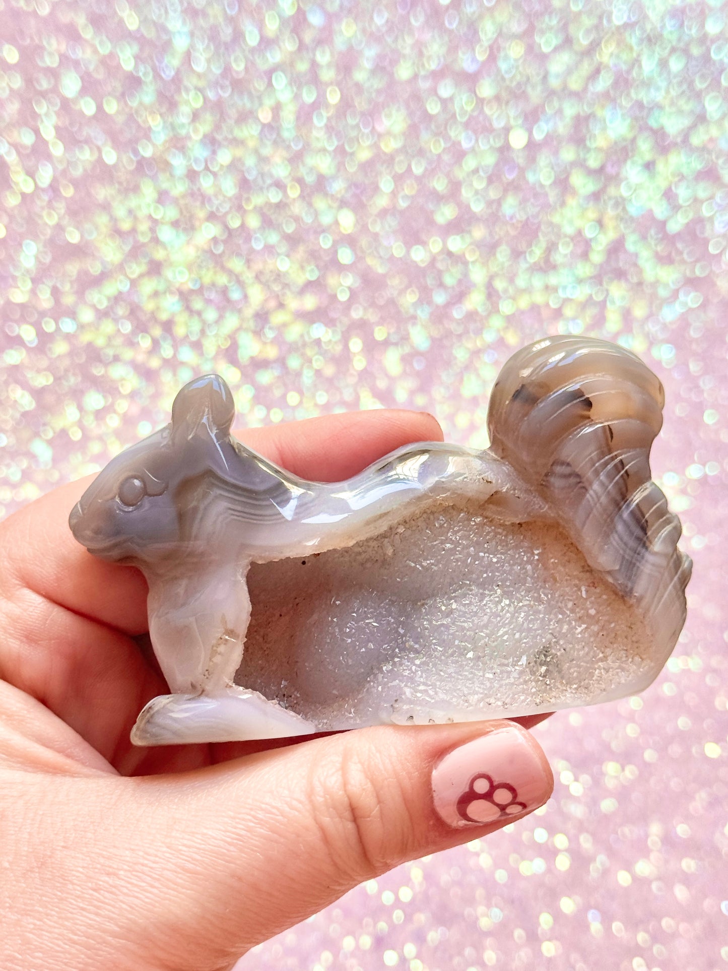 Druzy Agate Squirrel - A