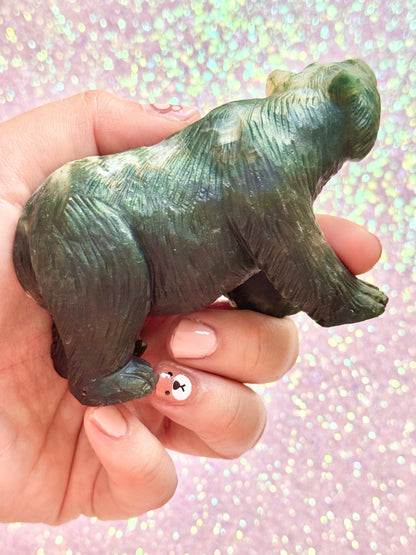 Moss Agate Bear