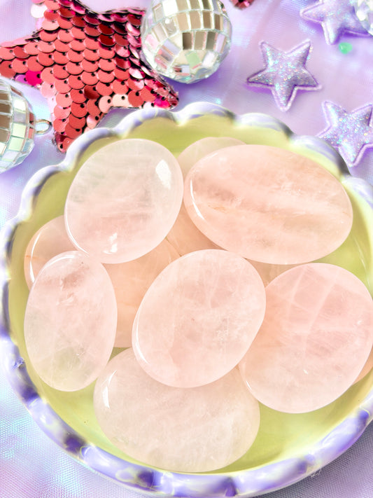 Rose Quartz worry thumb stones