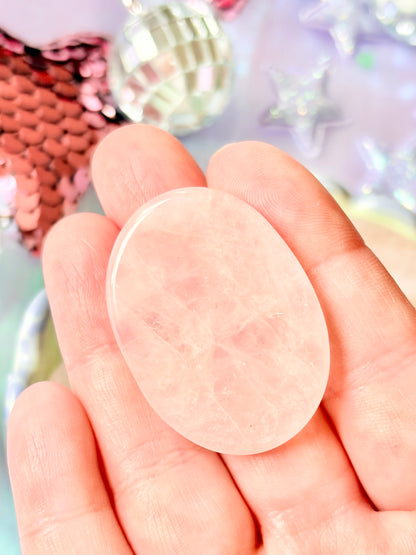 Rose Quartz worry thumb stones