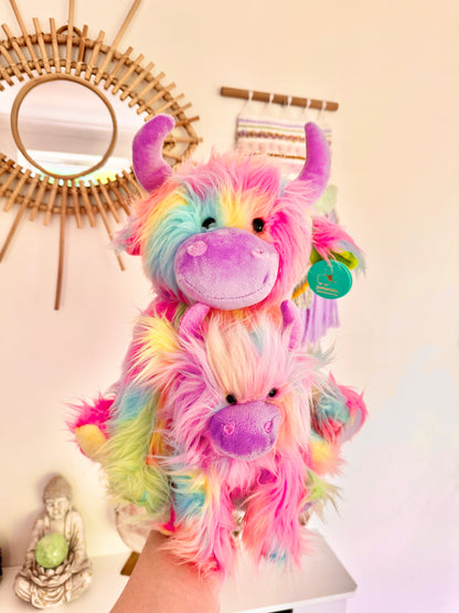 Highland Cow Soft Toy Rainbow