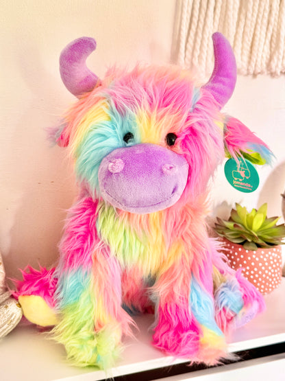 Highland Cow Soft Toy Rainbow