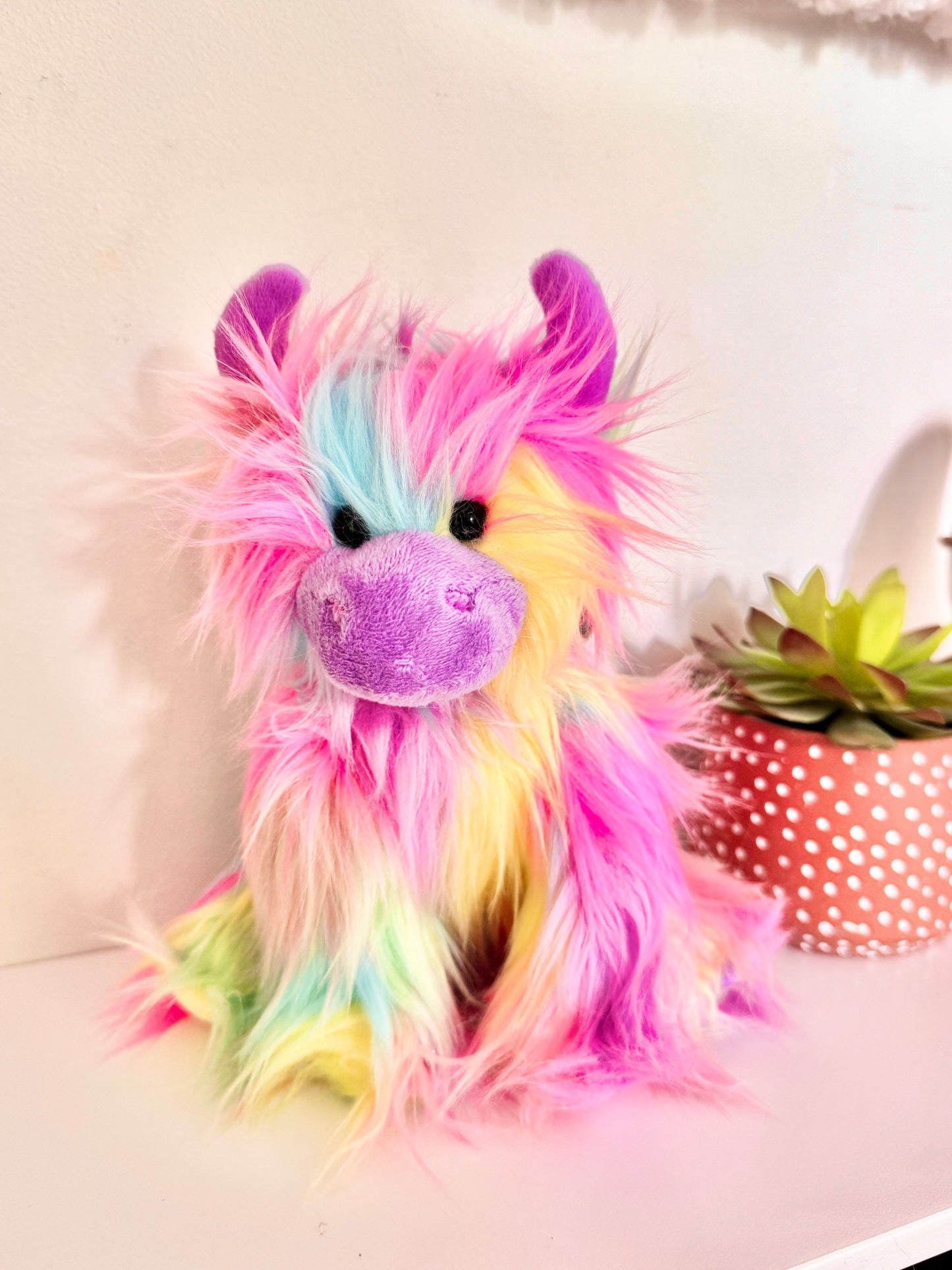 Highland Cow Soft Toy Rainbow