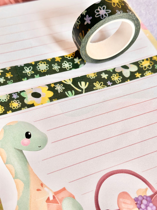 Green Floral Washi Tape