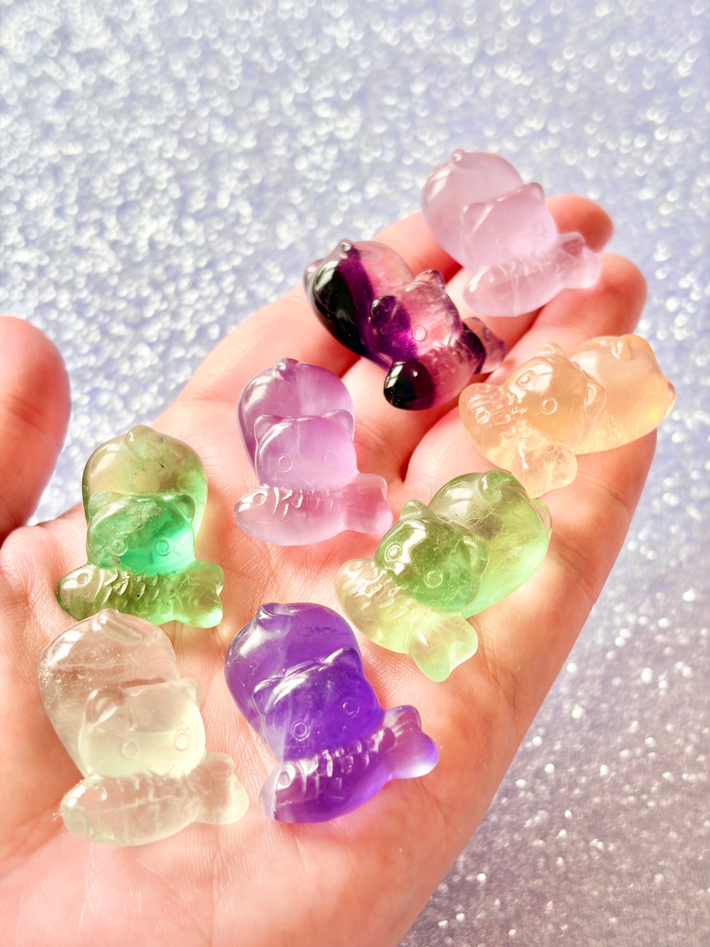 Rainbow fluorite cats