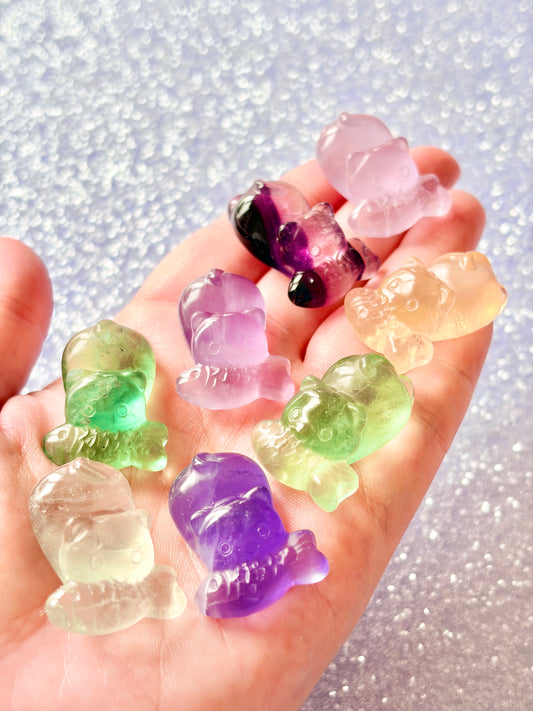 Rainbow fluorite cats
