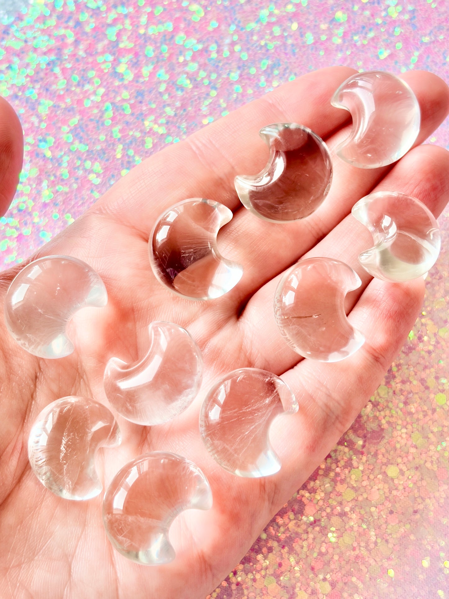 Clear quartz moons - mini