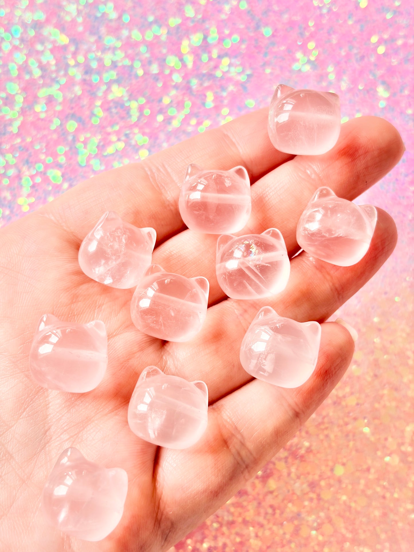 Rose quartz cats - minis