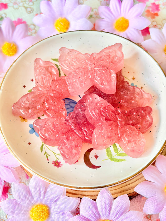 Strawberry Quartz Butterflies