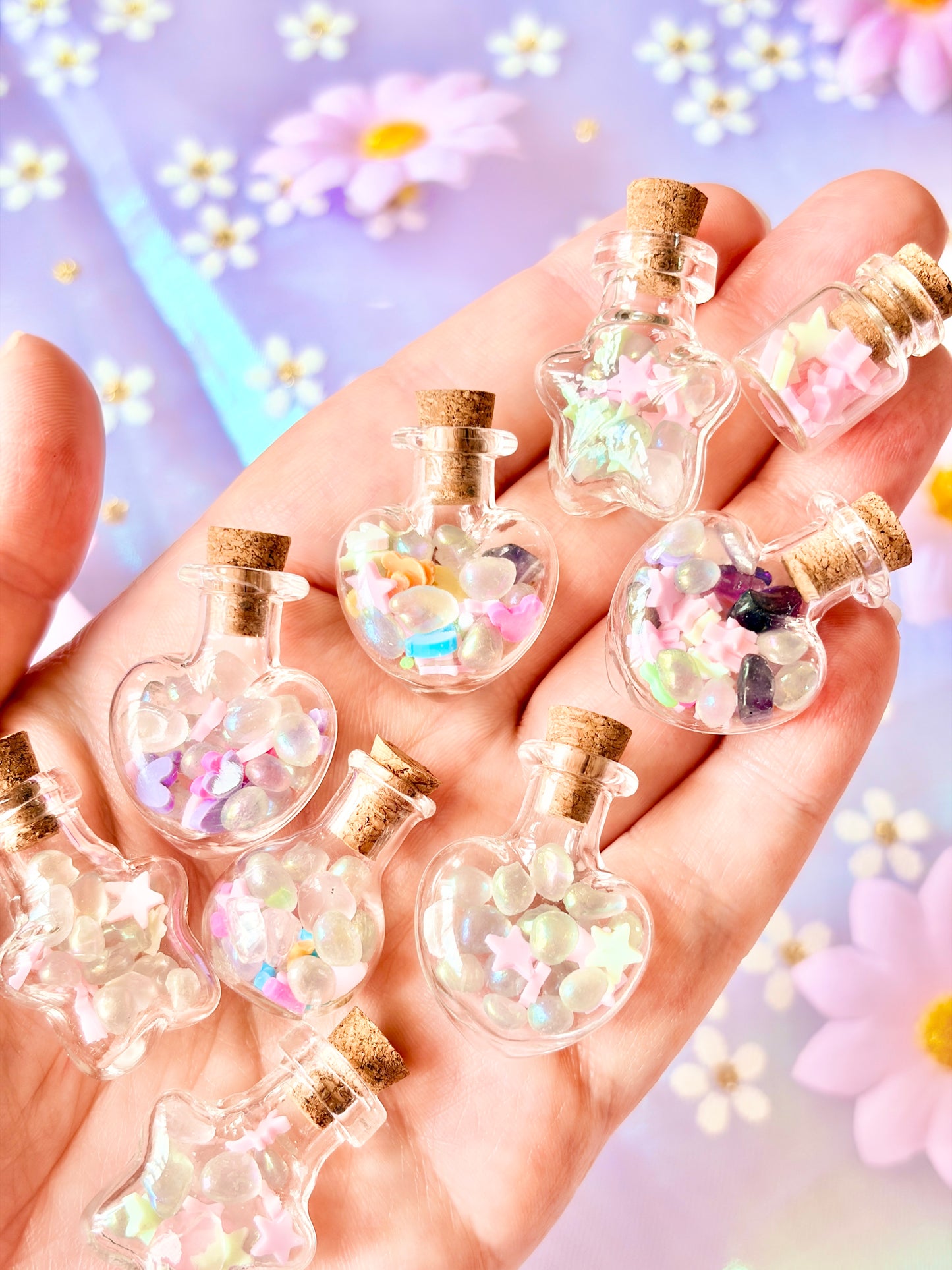 Magic pastel crystal potions