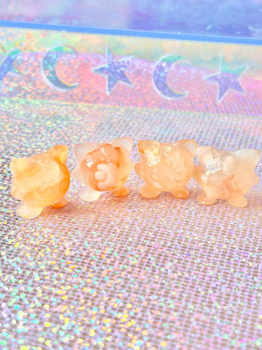 Flower Aagte Crystal Jiggly Puff