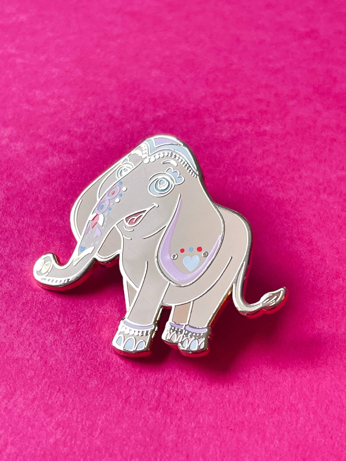 Naini Indian Elephant Gold Enamel Pin